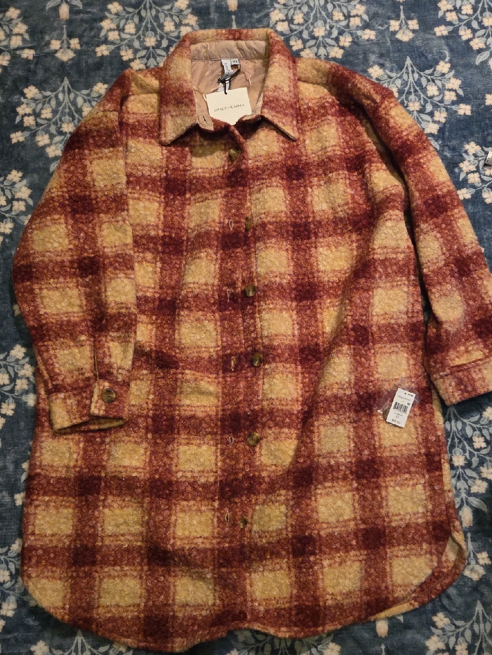 Checkered Plaid Fuzzy Shacket